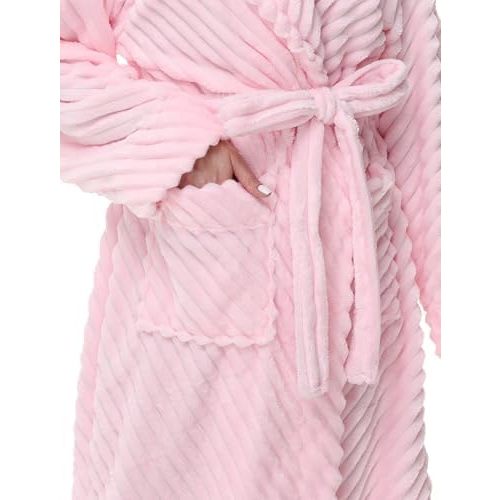Yurhap Premium Robes for Women - Super Soft Cozy Fleece Womens Robe Plush Long Bathrobe