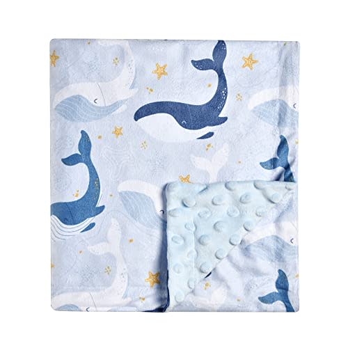 Super Soft Minky Blanket - Blue Whale Blanket with Dotted Backing for Newborns to Toddlers (30 x 40 Inch) - Whale