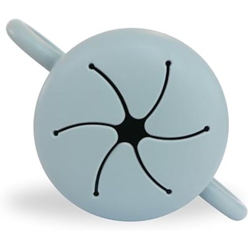 Baby Bliss - Toddler Snack Cup, Portable Baby Snack Container, Silicone Snack Catcher, Easy Grip Double Handles, Snack Attack, No Spill Snacking, Dishwasher Friendly, BPA Free (Dusty Teal)