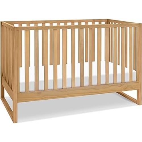daVinci Hunter 3-in-1 Convertible Baby Crib - GREENGUARD Gold Certified - Wood Baby Crib Convertible to Toddler Bed & Daybed - Brown Crib w/ 4 Adjustable Heights - Easy Assembly Crib to Bed - Honey