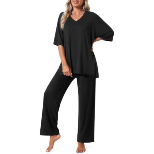 Aodemo Lounge Sets for Women 2 Piece Fall Pajamas Pj Outfits