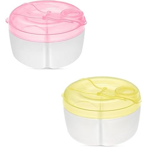 Accmor Baby Formula Dispenser On The Go, Formula Container to Go, Non-Spill Rotating Three-Compartment Formula Dispenser and Snack Storage Container for Infant Toddler Traveling