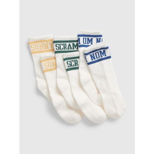 babyGap | Sesame Street Crew Socks (3-Pack) in new off white, size: 0-3 M