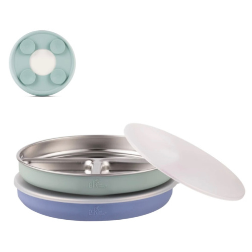 7.8" Stainless Steel Divided Plates with Suction Sleeve