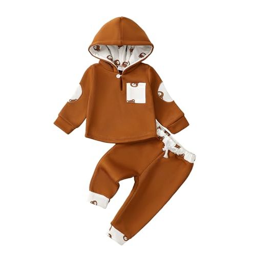 Toddler Baby Boy Clothes Infant Newborn Boy Outfit Long Sleeve Hoodie Sweatshirt Pants Fall Winter Clothes Set