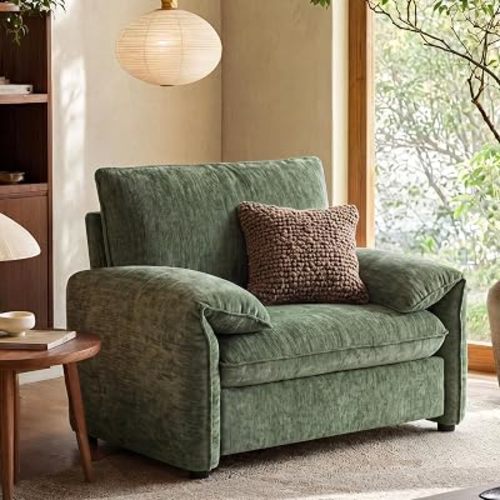 Oversized Accent Chair for Living Room, Wide Chenille Reading Chair