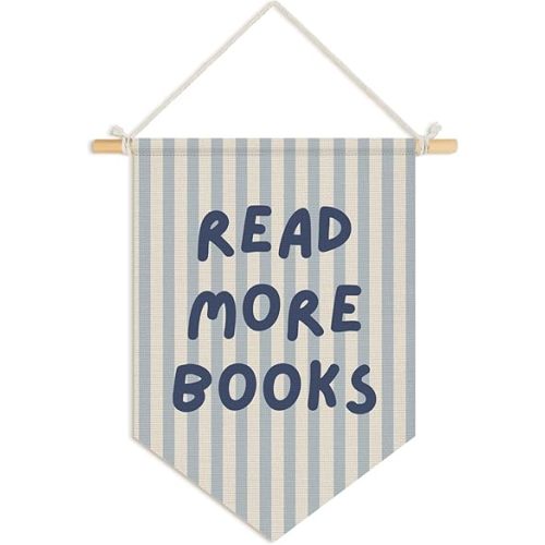 Wheatwin Classroom Reading Nook Decor, Read More Books Pennant Flag for Reading Corner Classroom Library 15x11 Inch