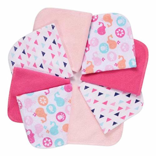 Baby Washcloths, Momcozy Ultra Soft Absorbent Towel, 8pcs Newborn Bath Face Towel, Natural Reusable Baby Wipes for Sensitive Skin, Baby Registry as Shower, 10"x10" (Pink)