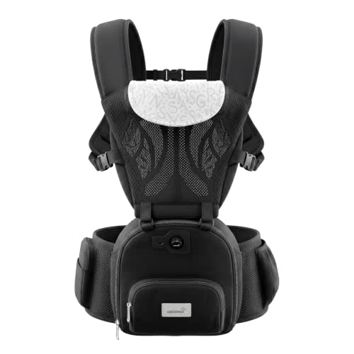 Grownsy Innovative Cooling Baby Carrier with Built-in Fan for Hot Weather | 360 Ventilated Airflow, All-Day Breathable Cool Comfort, Summer Essential, Safety Certified, Fits 7-50lbs Newborn To Toddler