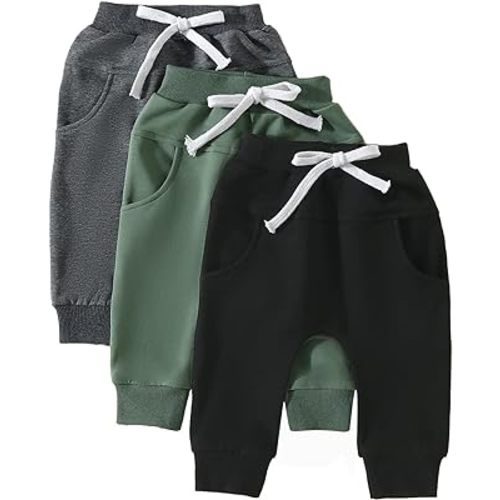 Baby Pants Toddler Infant Newborn Baby Boy Girl Sweatpants Long Joggers Pants Unisex Boy 's Clothing 3 Pack
