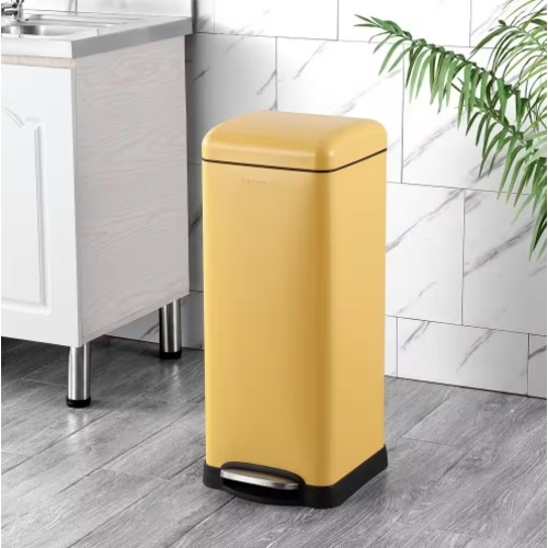 Betty Retro 8 Gal. Step-Open Trash Can, Daffodil Yellow