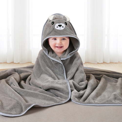 Liyufly Baby Bath Towel, Absorbent Large Hooded Towel for Kids, Newborn, Babie, Toddler, Infant, Bear, 31.5 x 31.5 inch