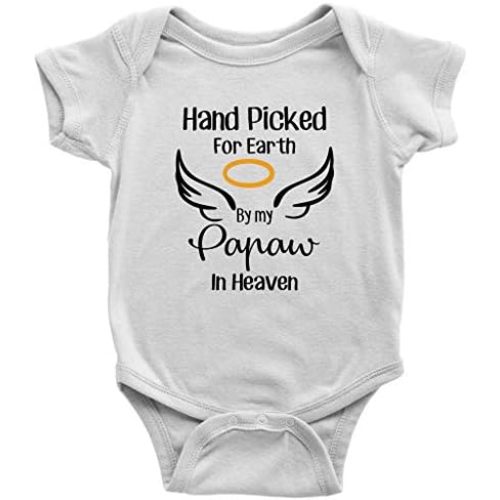 Newborn Infant Baby Rompers Hand Picked for Earth by My Papaw in Heaven Summer Winter Bodysuit