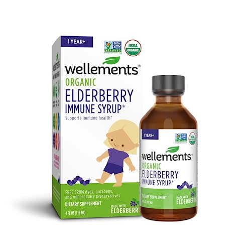 Wellements Organic Elderberry Syrup for Kids | Supports Immune Health* for Babies & Toddlers, Made with Organic Elderberry, USDA Certified Organic & Non GMO | 1 Year +, 4 Fl Oz