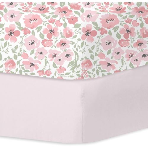 Little Grape Land Crib Sheets for Boys and Girls 2pk Baby Crib Fitted Sheet for Standard Size Crib and Toddler Mattress Super Soft Baby Sheet, Daliah
