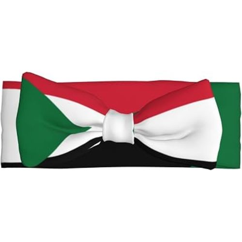 Sudanese flag Print Cute Baby Bows - Adorable Hair Accessories for Girls, Unique Custom Patterns, Soft & Stretchy Toddler Headbands, Perfect Baby Shower Gifts