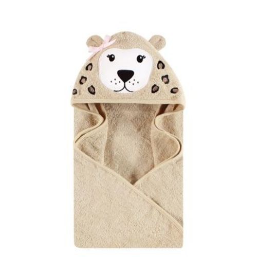 Hudson Baby Cotton Poly Animal Face Hooded Towel, Leopard, One Size