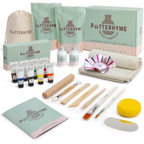 Air Dry Clay Kit for Adults - Complete Pottery Starter Set with Tools