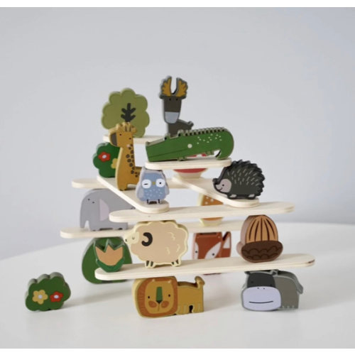 Wooden Animal Stacking Blocks | Montessori Forest Balancing Toy | Ages 3+ – Playroom Collective