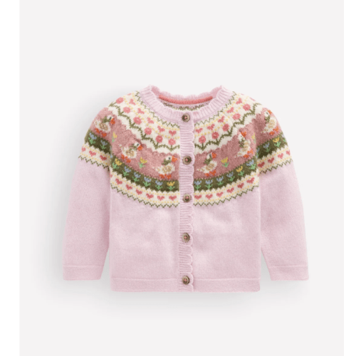 Fair Isle Cardigan - Vintage Pink Festive Fair Isle | Boden USA