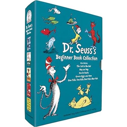 Dr. Seuss's Beginner Book Boxed Set Collection: The Cat in the Hat; One Fish Two Fish Red Fish Blue Fish; Green Eggs and Ham; Hop on Pop; Fox in Socks