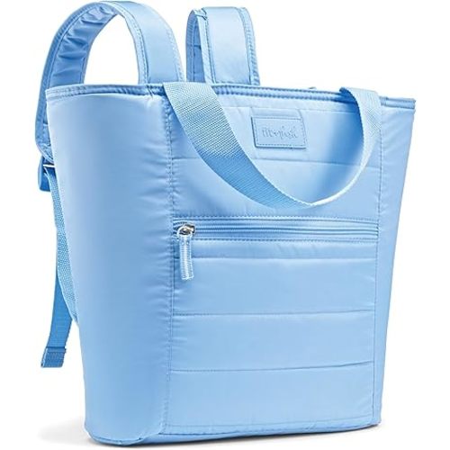 Fit & Fresh Mari Cooler Backpack for Women, Insulated Leakproof Soft Cooler Bag (12 Can), Lunch Tote, Beach Cooler, Lightweight Travel Picnic Tote, Cornflower