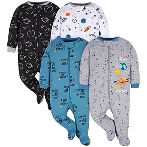 Gerber Baby Boys' 4 Pack Sleep 'N Play Footie