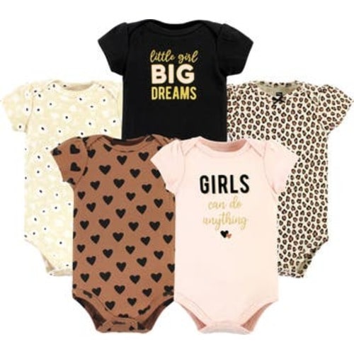 Cotton Bodysuits 5-Pack, 6-9M
