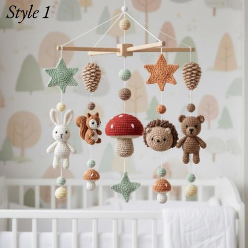 Forest Wonderland Baby Mobile, Custom Handmade Crib Mobile, Woodland Nursery Decor, Forest Animals Mobile, Baby Shower Gift