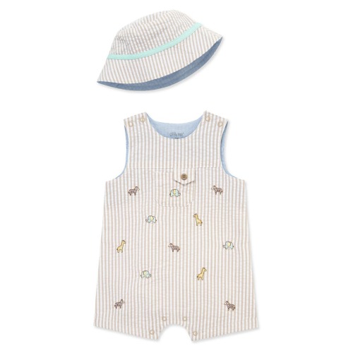Little Me Safari Romper & Hat Set | Nordstromrack