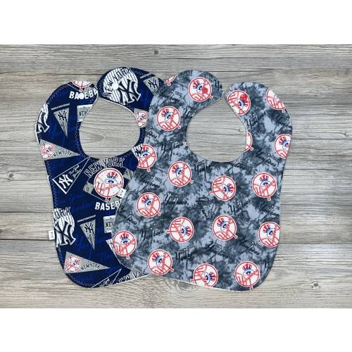 Handmade Yankees Baby Bib, Washable Cotton Infant Bib