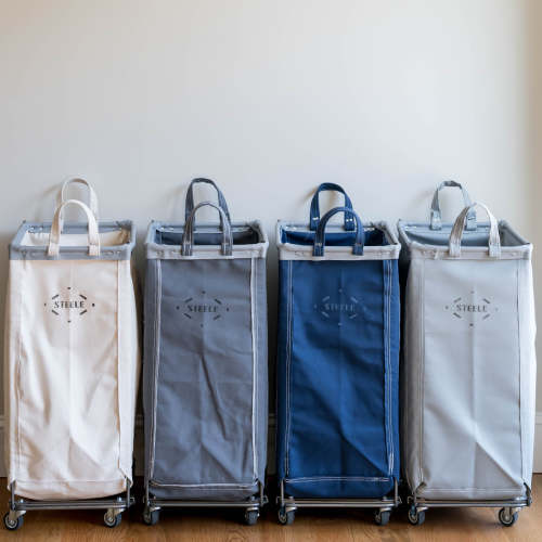 Permanent Style Bag Caddie - Natural Canvas with Brown Leather Rim