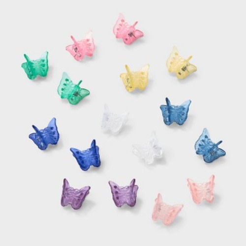 Girls' 16pk Mini Butterfly Clips Set - Cat & Jack™️: Fashion Hair Accessories, All Hair Types