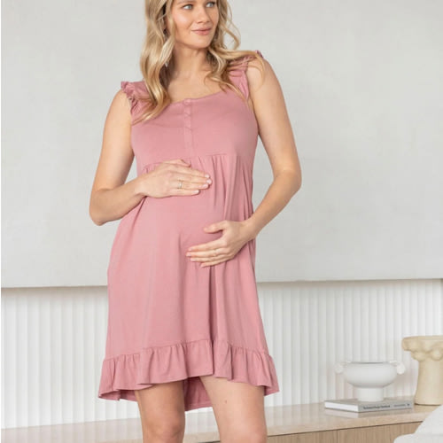 Grace Hospital Birthing Gown/Nightie- Rose Pink – Angel Maternity USA