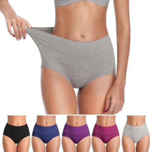 ASIMOON Womens Cotton Underwear Breathable Stretch Postpartum Panties Full Coverage Ladies Briefs Multipack