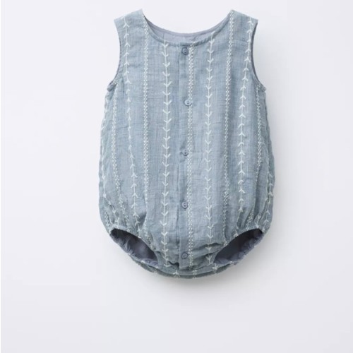 EMBROIDERED ROMPER - Blue marl | ZARA United States