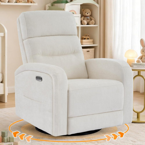 Latitude Run® Beppino 33"W Modern Power Swivel Rocker Glider Recliner with USB and Type-C Charge & Reviews | Wayfair