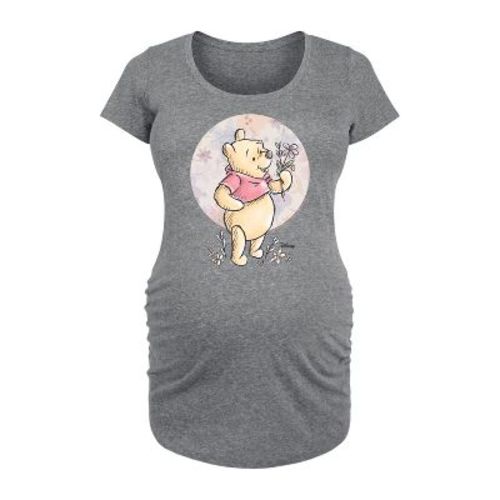 Women's Winnie the Pooh Floral Circle Pooh - Heather Grey - X-Large