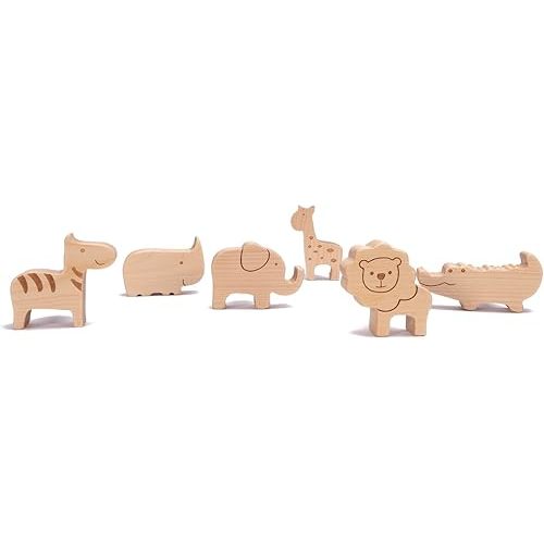 6 Pack Kid's Room Cute Knobs Wooden Animal Cabinet Knobs Nursery Drawer Dresser Knobs Wardrobe Cupboard Door Knobs and Pulls Handles for Home Furniture with Different Kinds of Screws
