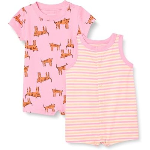 Amazon Essentials Unisex Toddlers' Cotton Jersey Sleeveless and Short-Sleeve Romper Set