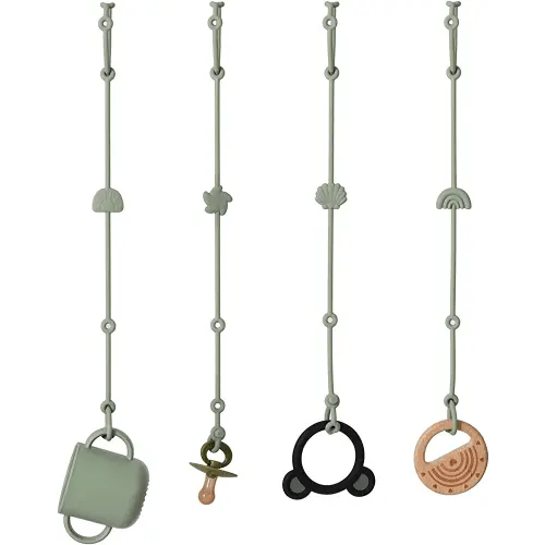 Andy Bear Toy Straps for Baby Toy Safety Straps Silicone High Chair Toys Straps Toddler Bottle Straps for Strollers, High Chair, Cribs, Car Seat, Stroller Accessories, Baby Pacifier Clip-Sage