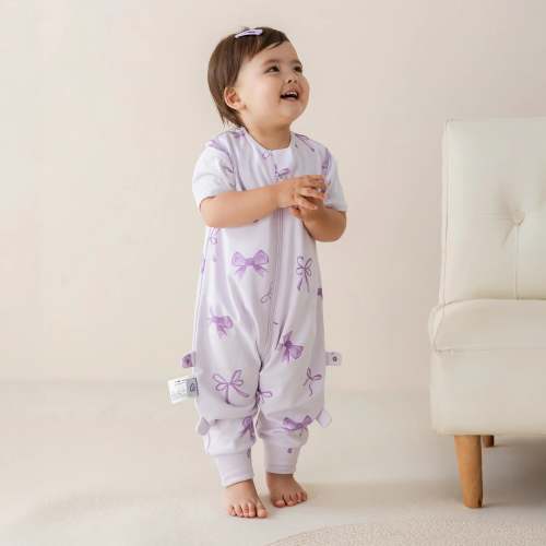 Sleeveless Sleep Sack Walker 0.5 TOG - Organic Cotton - Lavender Bow