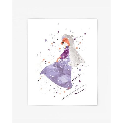 Lady Marian Wall Art Prints, Robin Hood Watercolor Prints, Nursery Wall Poster, Holiday Gift, Kids and Children Artworks Home Decor Digital Painting