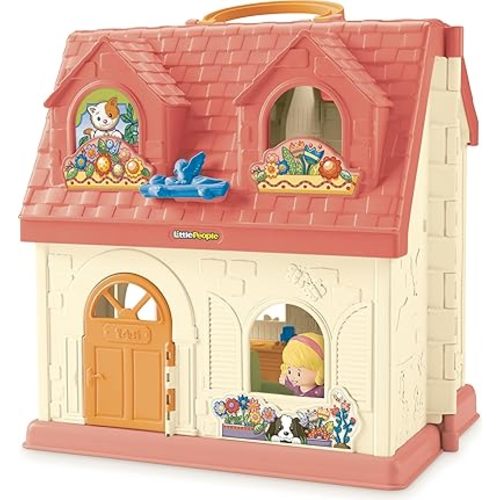 Fisher-Price Little People Toddler Toy Surprise & Sounds Home Musical Playhouse with Figures & Accessories for Pretend Play Kids Ages 1+ Years (Amazon Exclusive)