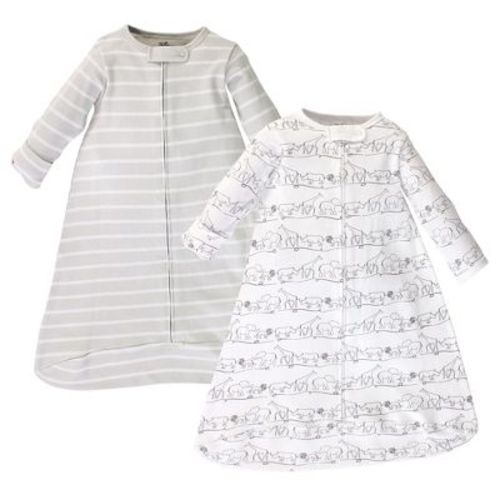 Touched by Nature Baby Organic Cotton Long-Sleeve Wearable Sleeping Bag, Sack, Blanket, Safari, 3-9M