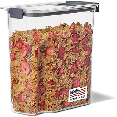 Rubbermaid Brilliance Airtight Cereal Food Storage Container, Shatterproof, BPA-Free and Dishwasher-Safe, 32oz Capacity