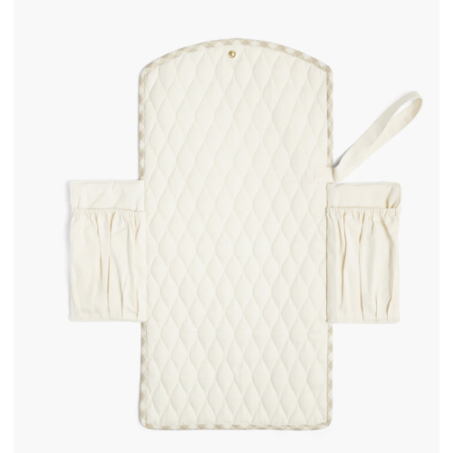 Portable Changing Pad in Beige Gingham | Over The Moon