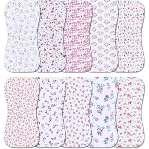 10-Pack Burp Cloths for Baby Boys and Girls - Organic Baby Burp Cloth,Baby Washcloths, Burp Rags, Large Neutral Burp Clothes for Newborn