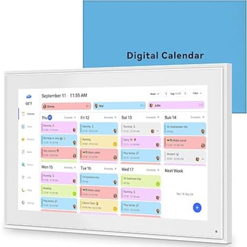 15.6 Inch Digital Calendar Wall Touchscreen&Chore Chart, 32GB Electronic Calendar+ Smart Family Planner, 1920*1080 HD Interactive Display For Your 2025 Daily Schedules, Wall and Desk Mountable
