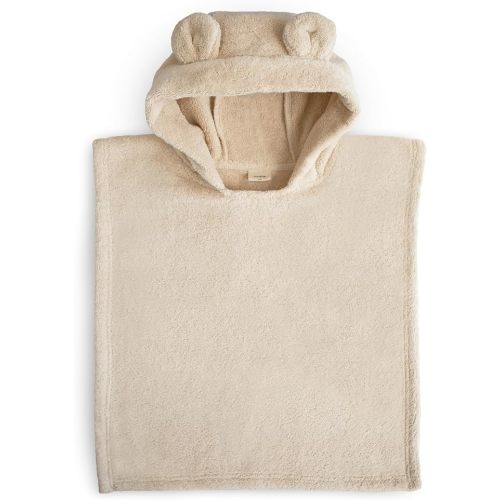 mushie Poncho Towel for Toddlers and Kids (Fog) | Organic Terry Cotton | Ages 1-3 Years